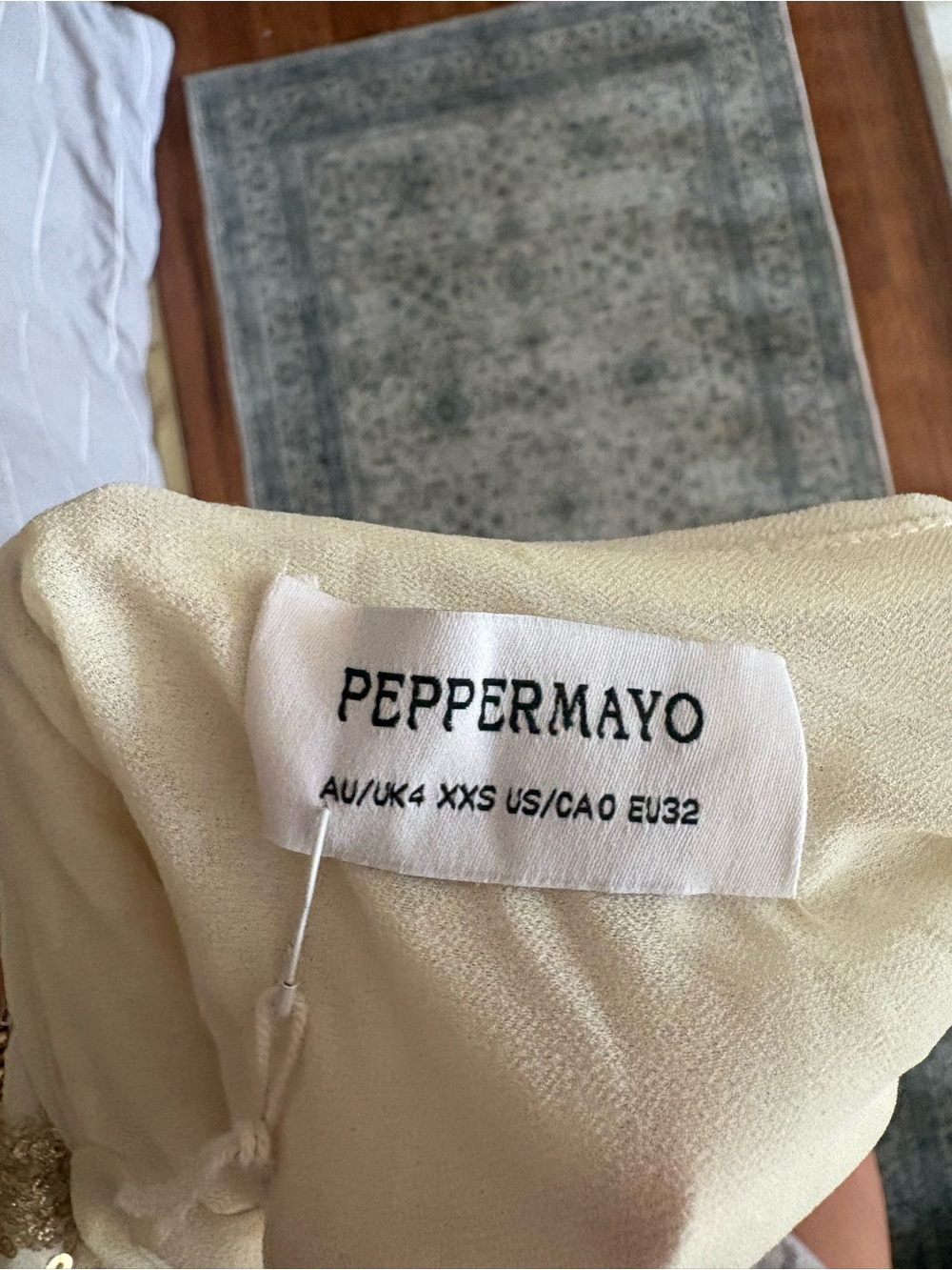 Peppermayo Ivory Halter Mini Dress with Gold Embellishment - Picture 5 of 6